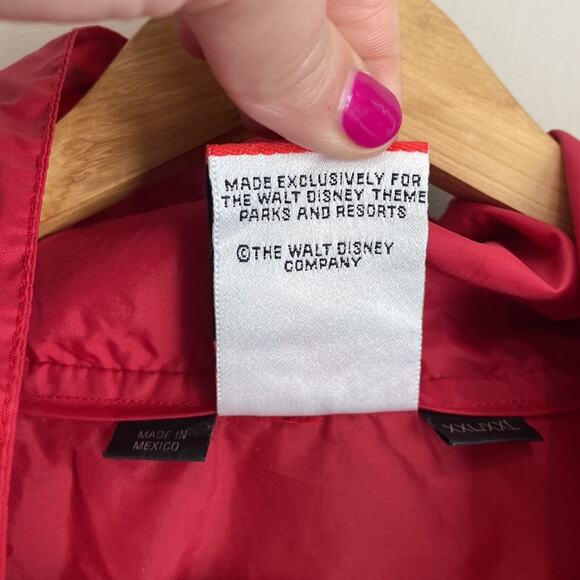 Vintage Mickey Mouse Pullover Nylon Windbreaker Hooded Jacket Red XXL - Picture 5 of 12